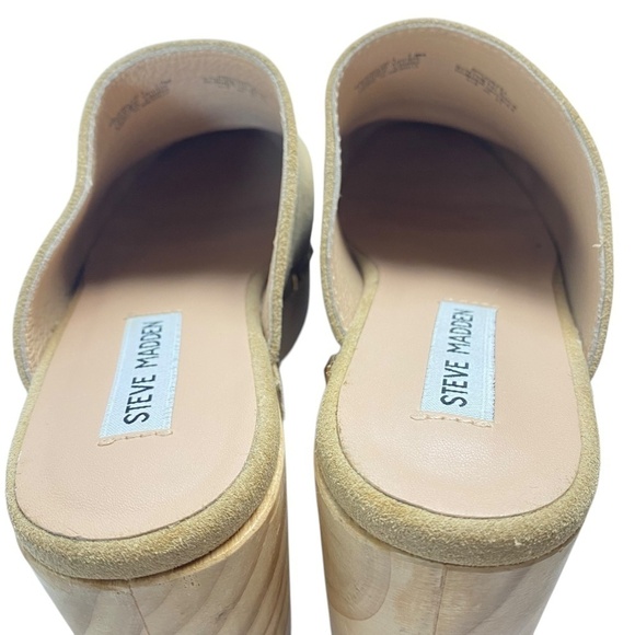 ANTHROPOLOGIE X STEVE MADDEN Brooklyn Clog Taupe Suede Leather Size 7.5 - Picture 4 of 10